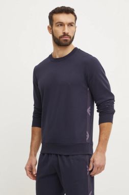 Mikina s kapucňou Emporio Armani Underwear tmavomodrá farba, s nášivkou, EM000520 AF10781