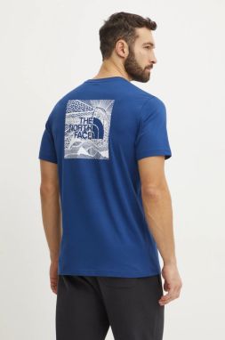 Bavlnené tričko The North Face Redbox Celebration pánske, tmavomodrá farba, s potlačou, NF0A87NVD1R1