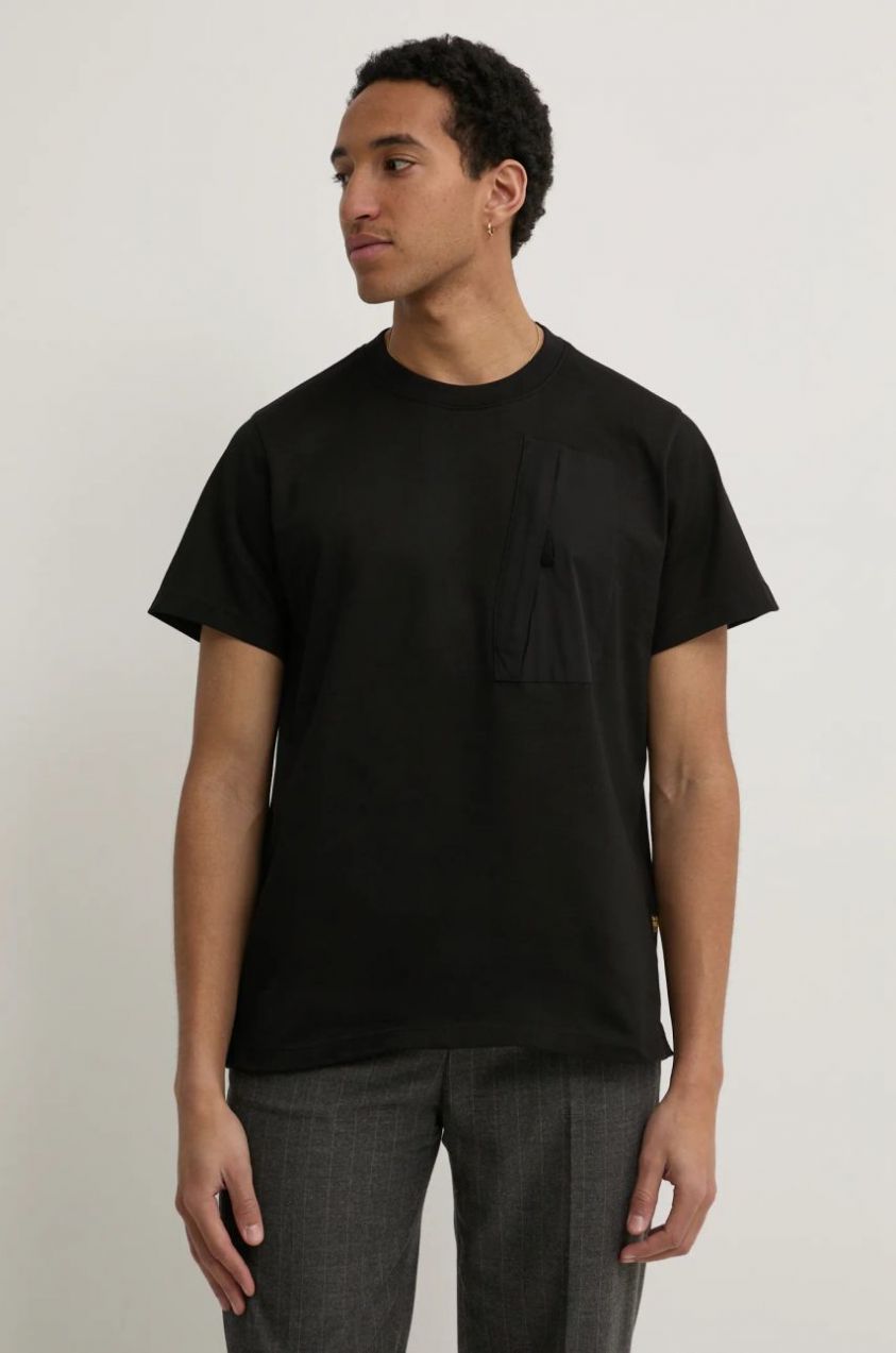 Bavlnené tričko G-Star Raw pánske, čierna farba, jednofarebné, D26545-D959