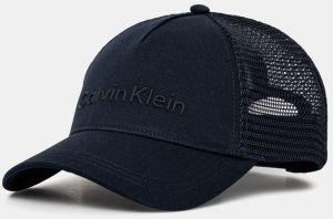 Šiltovka Calvin Klein tmavomodrá farba, jednofarebná, K50K513015