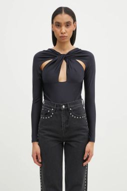 Body Coperni Twisted Cut-Out Jersey Bodysuit dámske, čierna farba, jednofarebná, COPJS19545C