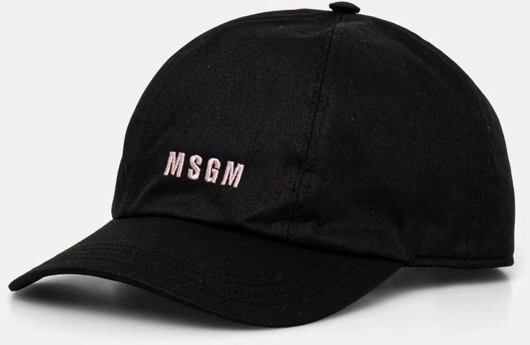 Bavlnená šiltovka MSGM čierna farba, s potlačou, 3541MDL06.237790
