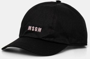 Bavlnená šiltovka MSGM čierna farba, s potlačou, 3541MDL06.237790