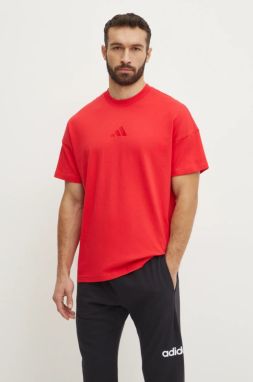 Bavlnené tričko adidas ALL SZN pánske, červená farba, s nášivkou, JC5346