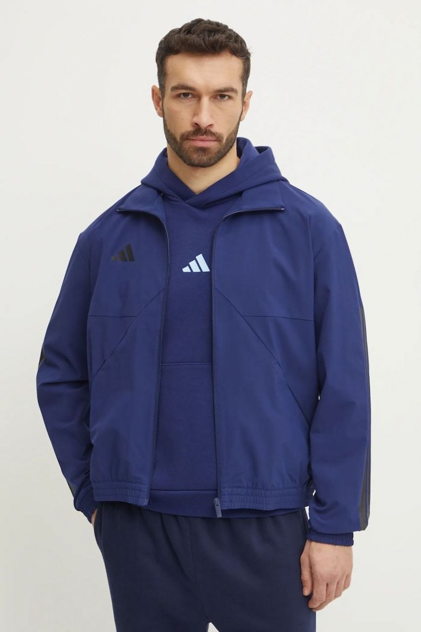 Mikina adidas Tiro pánska, tmavomodrá farba, vzorovaná, JC6668