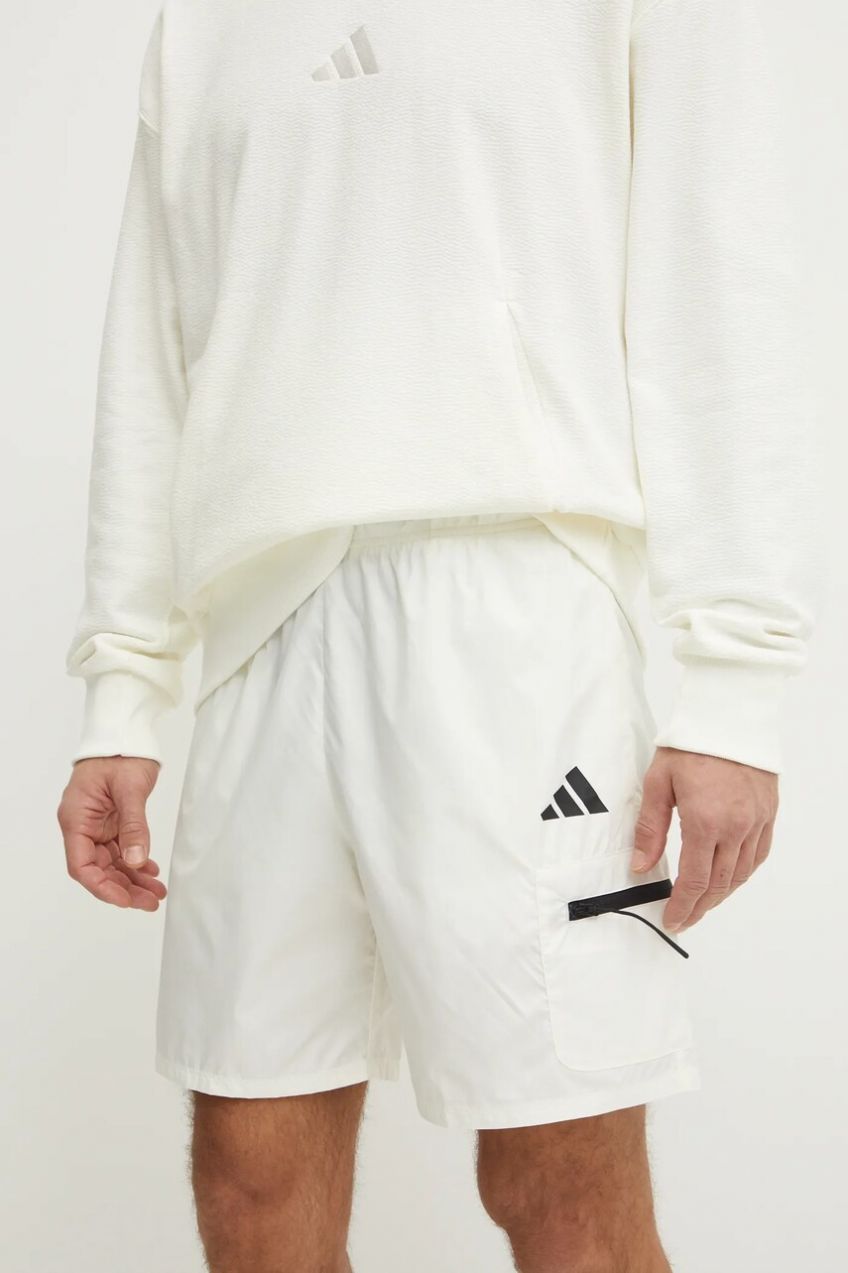 Šortky adidas City Escape pánske, béžová farba, JF3348