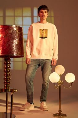 Mikina Medicine pánska, béžová farba, s potlačou