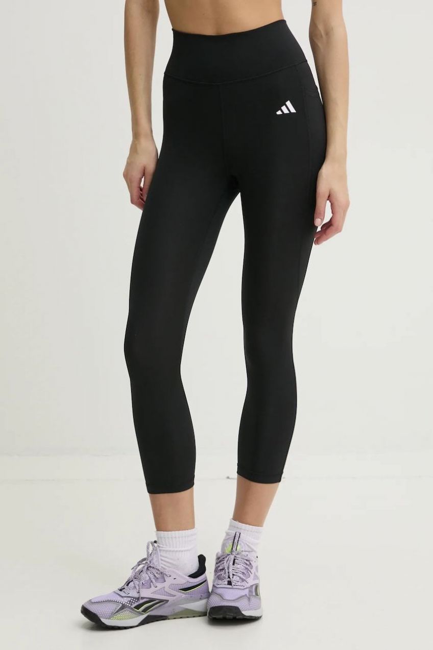 Tréningové legíny adidas Performance Optime Essentials čierna farba, jednofarebné, IY9243