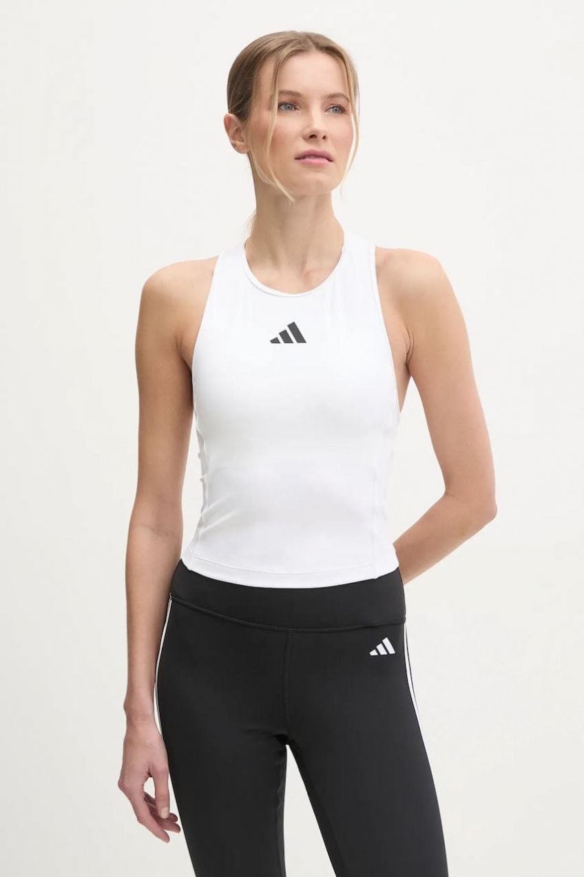 Tréningový top adidas Performance 3 Stripes biela farba, JG6183