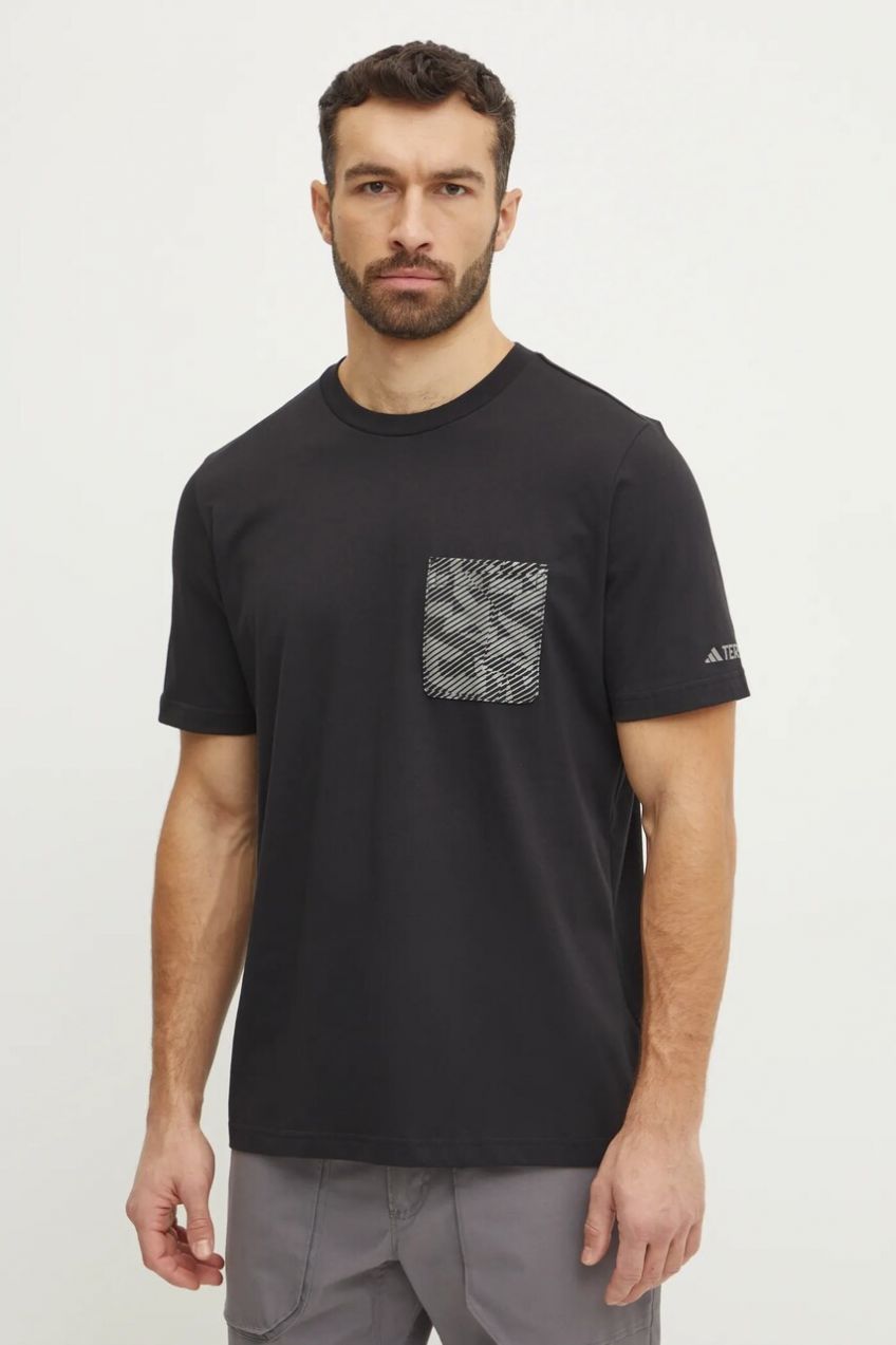 Tričko adidas TERREX Puzzle pánske, čierna farba, s potlačou, IZ0468