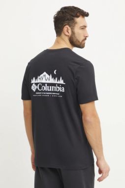 Tričko Columbia Hageman pánske, čierna farba, s potlačou, 2076362