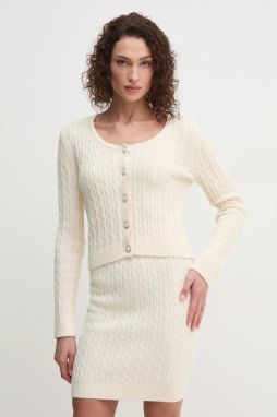 Kardigán s prímesou vlny Guess SIENNA béžová farba, W5RR53 Z37L1