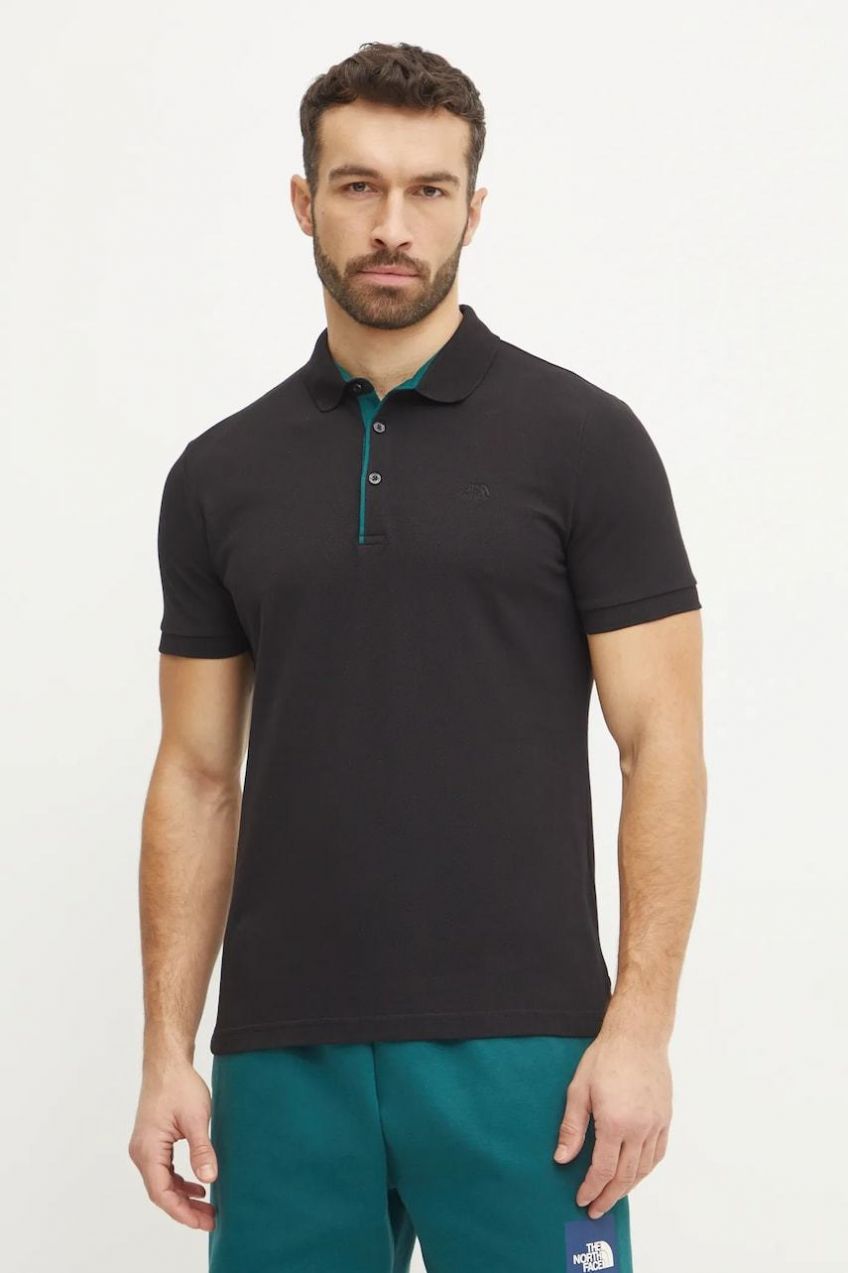 Bavlnené polo tričko The North Face Premium Slim čierna farba, jednofarebné, NF0A8C1NJK31