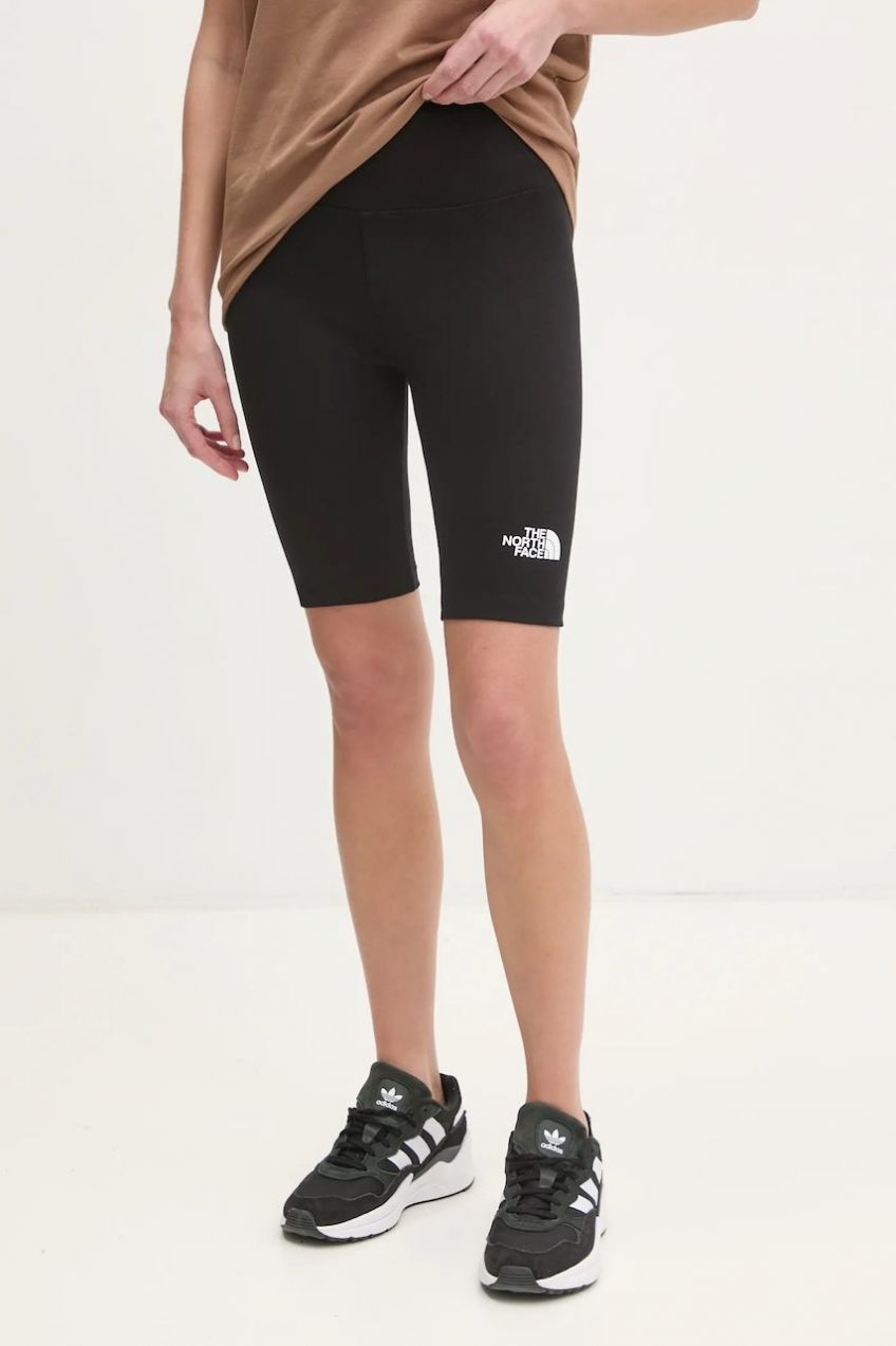 Šortky The North Face Simple Dome dámske, čierna farba, jednofarebné, vysoký pás, NF0A8C2HJK31
