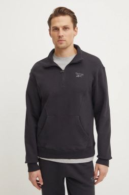 Bavlnená mikina Reebok Classic pánska, čierna farba, s nášivkou, 100214081