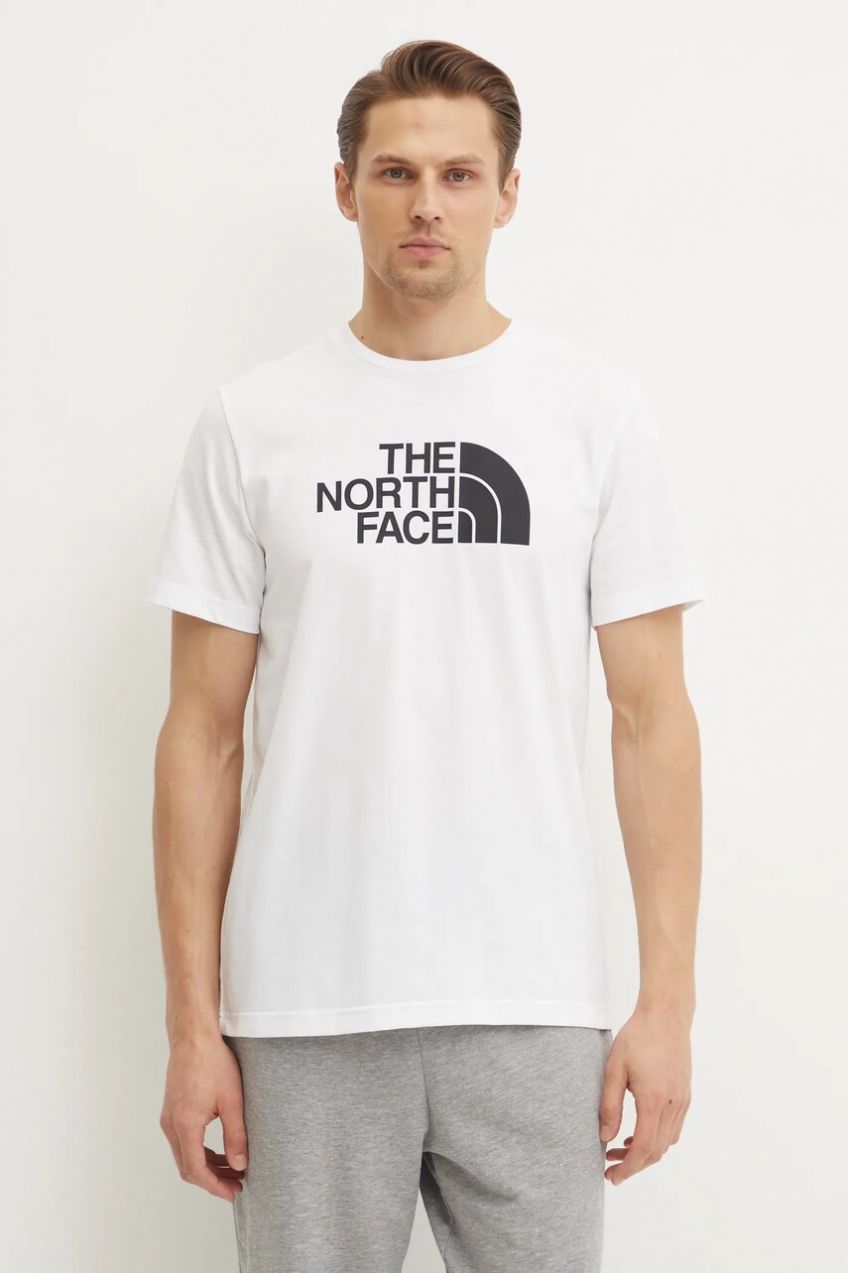 Tričko The North Face Easy pánske, béžová farba, s potlačou, NF0A8A6CFN41