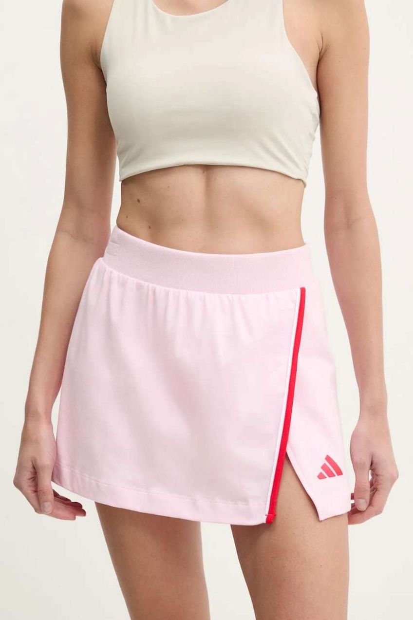 Sukňa adidas W CB Color Pop ružová farba, mini, áčkový strih, JG6212