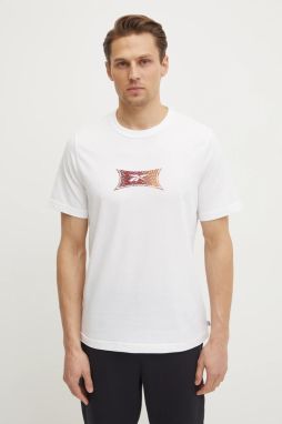 Bavlnené tričko Reebok Classic pánske, biela farba, s potlačou, 100218837