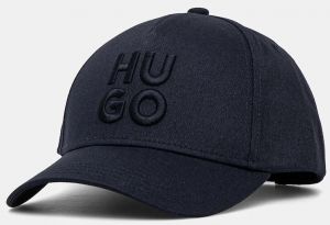 Bavlnená šiltovka HUGO tmavomodrá farba, s nášivkou, 50533409