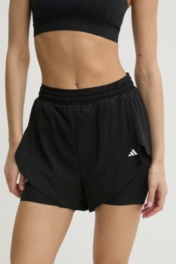 Tréningové šortky adidas Performance Aeroready čierna farba, jednofarebné, vysoký pás, IQ2655