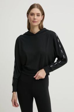 Mikina s kapucňou HUGO čierna farba, s kapucňou, s nášivkou, 50531703