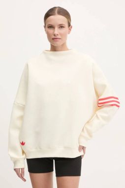 Mikina adidas Originals Neuclassics dámska, béžová farba, s nášivkou, JI8522