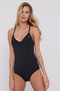 Jednodielne plavky Puma 935086 (3-pak) čierna farba, jemne vystužený košík, 935086
