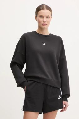 Mikina adidas Essentials dámska, čierna farba, jednofarebná, JC5932