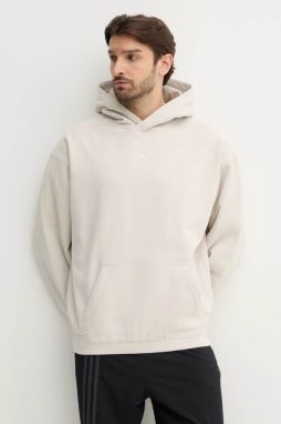 Bavlnená mikina adidas Originals Essential pánska, béžová farba, s kapucňou, jednofarebná, JD3299