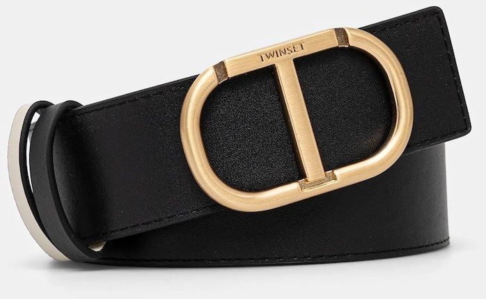 Obojstranný opasok Twinset dámsky, čierna farba, 251TA4380