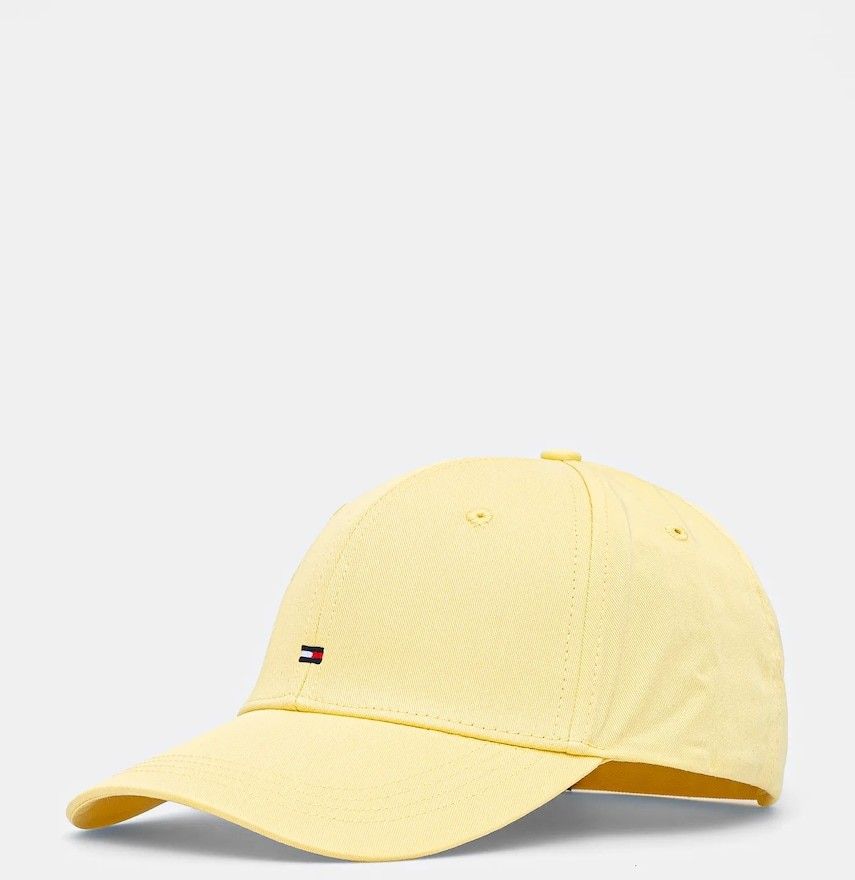 Bavlnená šiltovka Tommy Hilfiger žltá farba, s nášivkou, AM0AM13531