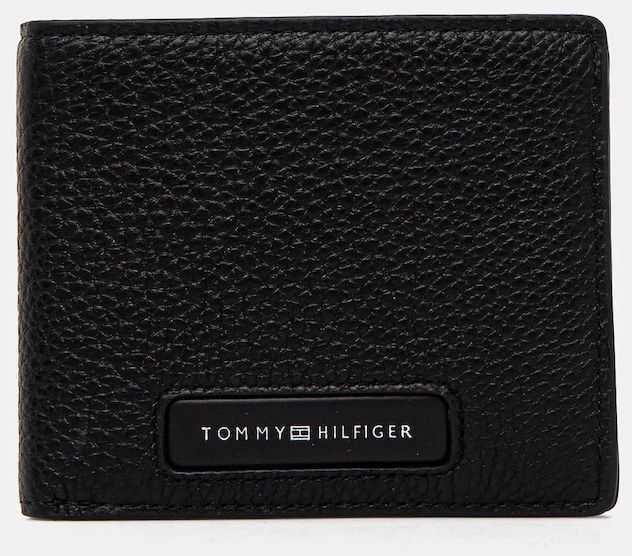Kožená peňaženka Tommy Hilfiger pánsky, čierna farba, AM0AM13252