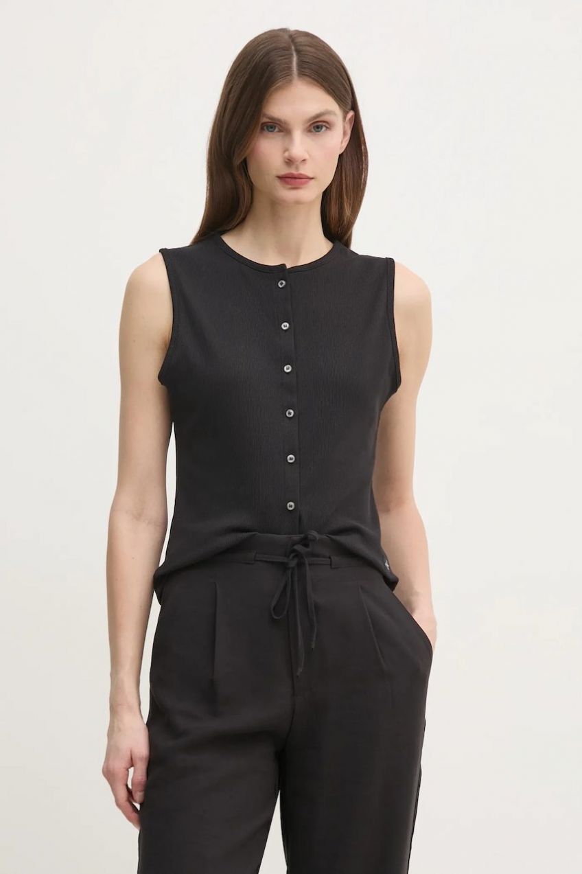 Top Calvin Klein Jeans dámsky, čierna farba, J20J225307