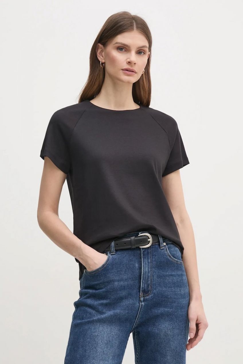 Bavlnené tričko Calvin Klein dámske, čierna farba, K20K208399