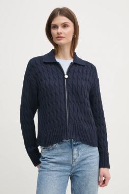 Kardigán Tommy Hilfiger dámsky, tmavomodrá farba, WW0WW44501