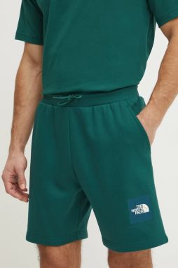 Šortky The North Face Nuptse Regular pánske, zelená farba, NF0A8C1JA1B1