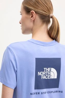 Bavlnené tričko The North Face Box Relaxed dámske, fialová farba, NF0A87NK9W91
