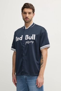 Košeľa Red Bull Racing x Pepe Jeans RBR SPORTS JERSEY pánska, tmavomodrá farba, voľný strih, RM540014