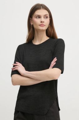 Blúzka Sisley dámska, čierna farba, jednofarebná, 101VM105Z