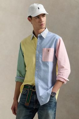 Bavlnená košeľa Polo Ralph Lauren pánska, viac farieb, regular, s golierom button-down, 710928919