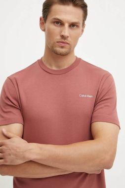 Bavlnené tričko Calvin Klein pánske, ružová farba, jednofarebné, K10K109894
