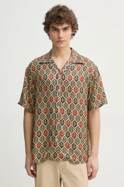 Košeľa Drôle de Monsieur La Chemise Ornements pánska, tmavomodrá farba, voľný strih, F-SH198-VI015-NY