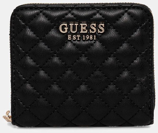 Peňaženka Guess ECO RIANEE dámska, čierna farba, SWQG95 41137