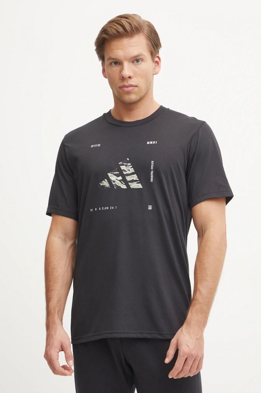 Tréningové tričko adidas Performance Box Logo čierna farba, s potlačou, JD8231