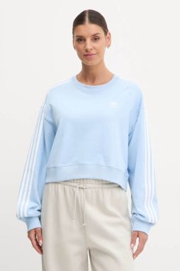 Mikina adidas Originals 3S CROP SWEAT dámska, s nášivkou, JC8141