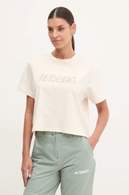 Tričko adidas TERREX Wild dámske, béžová farba, JI9155