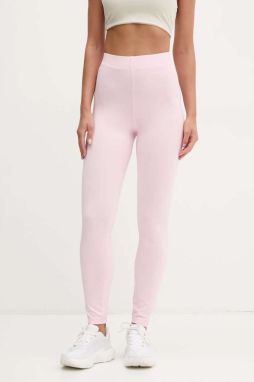 Legíny adidas Essentials Linear dámske, ružová farba, s potlačou, JD3156