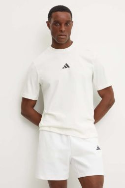Bavlnené tričko adidas City Escape pánske, béžová farba, jednofarebné, JF3327