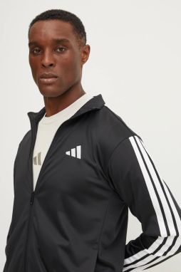 Mikina adidas 3-Stripes pánska, čierna farba, vzorovaná, JI8816
