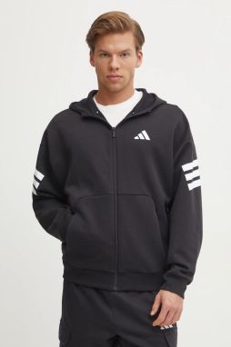 Mikina adidas Future Icons pánska, čierna farba, s kapucňou, s potlačou, JD4827